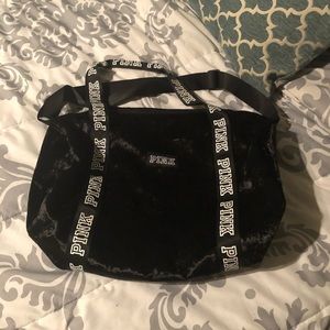 Pink duffel bag